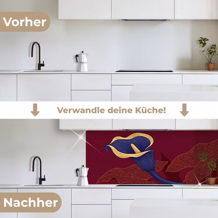 Küchenrückwand - Blumen – Modern – Lila - Bloemen - Modern - Paars keuken achterwand 2 middel