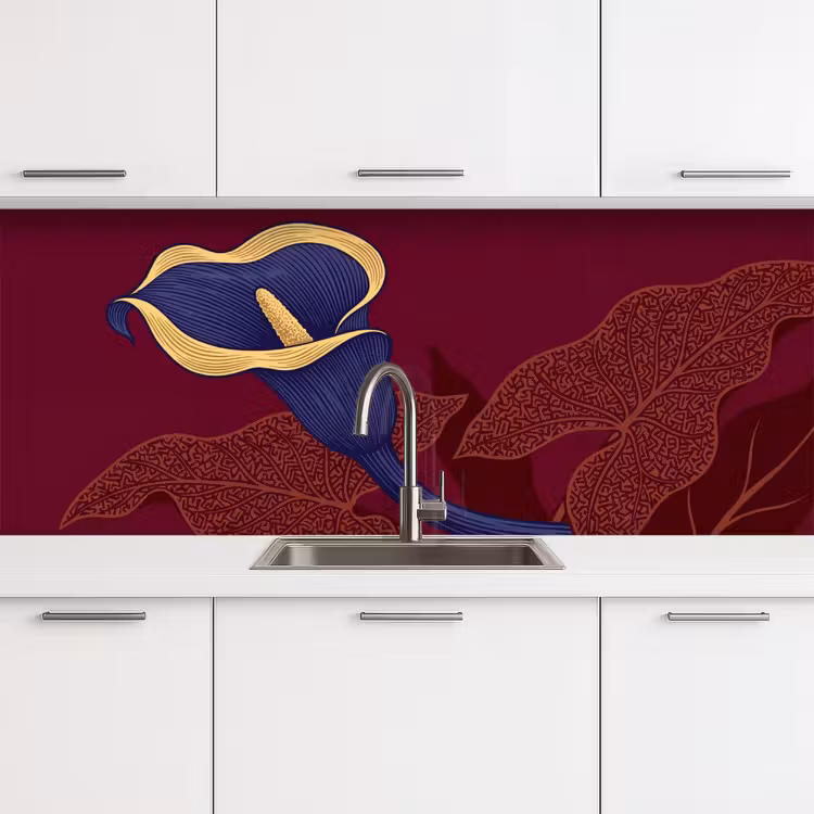 Küchenrückwand - Blumen – Modern – Lila - Bloemen - Modern - Paars keuken achterwand 2 middel