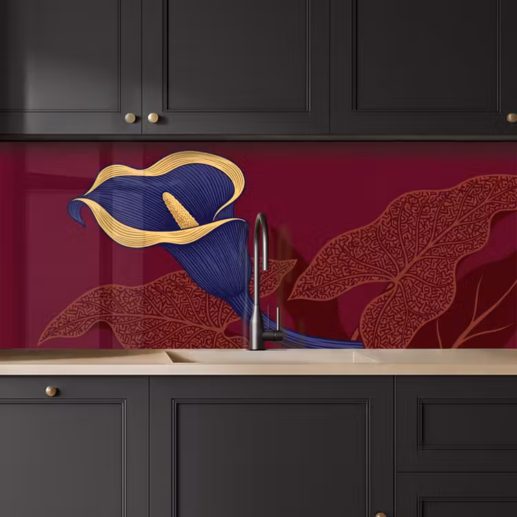 Küchenrückwand - Blumen – Modern – Lila - Bloemen - Modern - Paars keuken achterwand 2 middel
