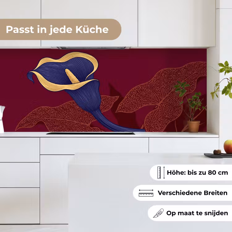 Küchenrückwand - Blumen – Modern – Lila - Bloemen - Modern - Paars keuken achterwand 2 middel