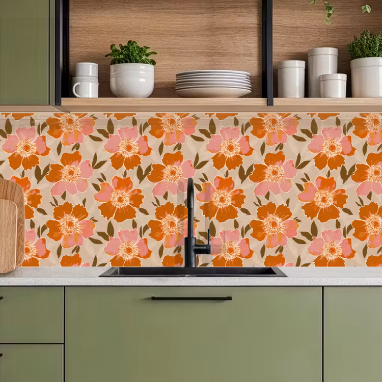 Bloemen - Motief - Retro keuken achterwand 2 middel 871 -sfeer3