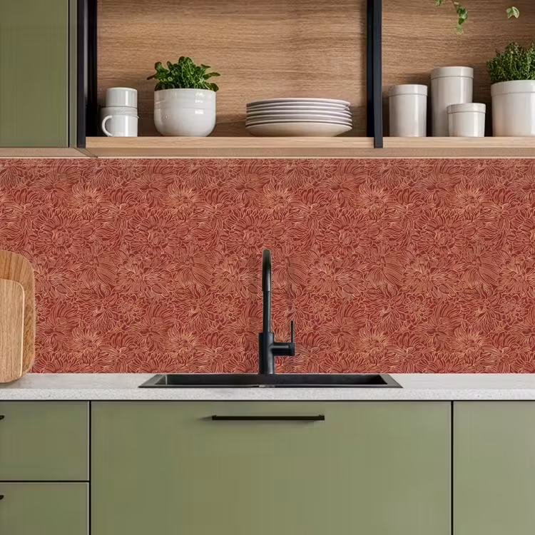 Bloemen - Motief - Rood keuken achterwand 2 middel 871 -sfeer3