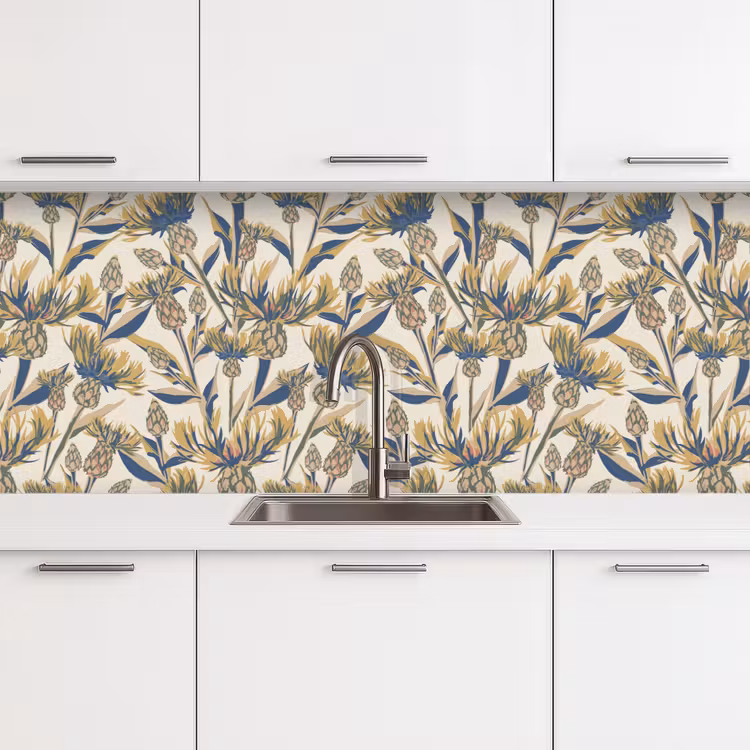 Bloemen - Patroon - Design - Natuur keuken achterwand 2 middel 871 -3d