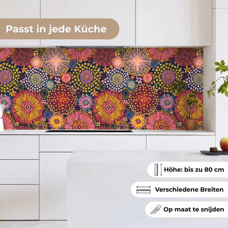 Bloemen - Patroon - Lijn keuken achterwand 2 middel 871 -sfeer4_DE