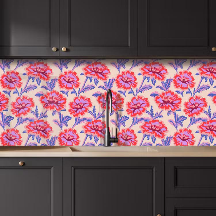 Bloemen - Patroon - Meerkleurig keuken achterwand 2 middel 871 -sfeer1