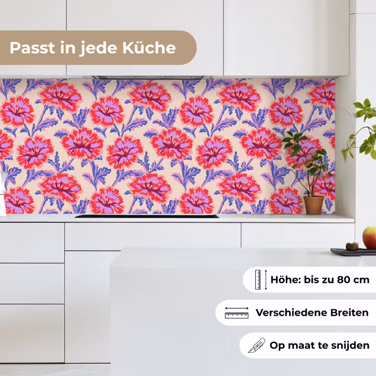 Bloemen - Patroon - Meerkleurig keuken achterwand 2 middel 871 -sfeer4_DE