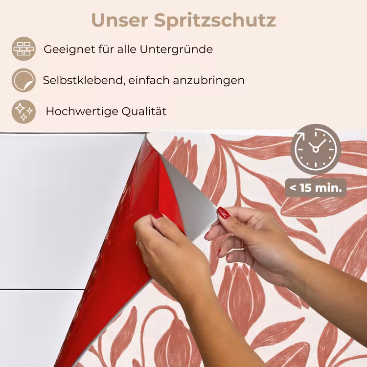 Bloemen - Patroon - Modern - Natuur - Bruin keuken achterwand spatscherm klein -spatscherm_DE