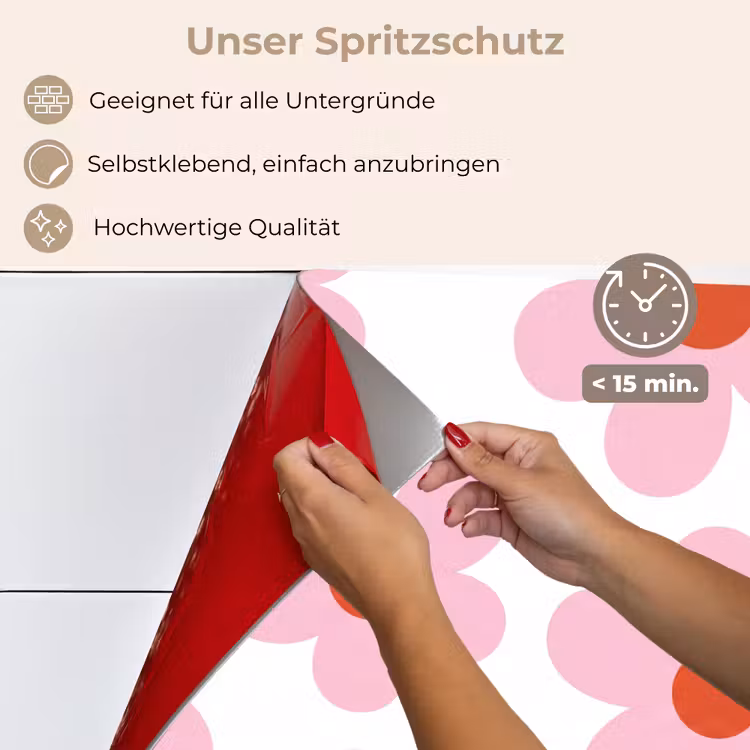Bloemen - Patroon - Modern - Roze - Wit keuken achterwand spatscherm klein -spatscherm_DE