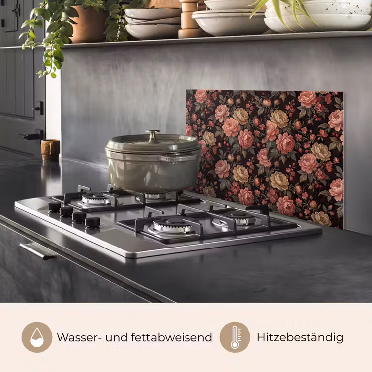 Bloemen - Patroon - Natuur - Vintage - Roze keuken achterwand spatscherm klein -usp_DE