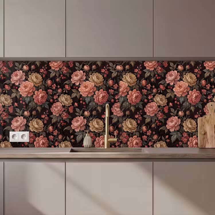 Bloemen - Patroon - Natuur - Vintage - Roze keuken achterwand 2 middel zz_3dshopping