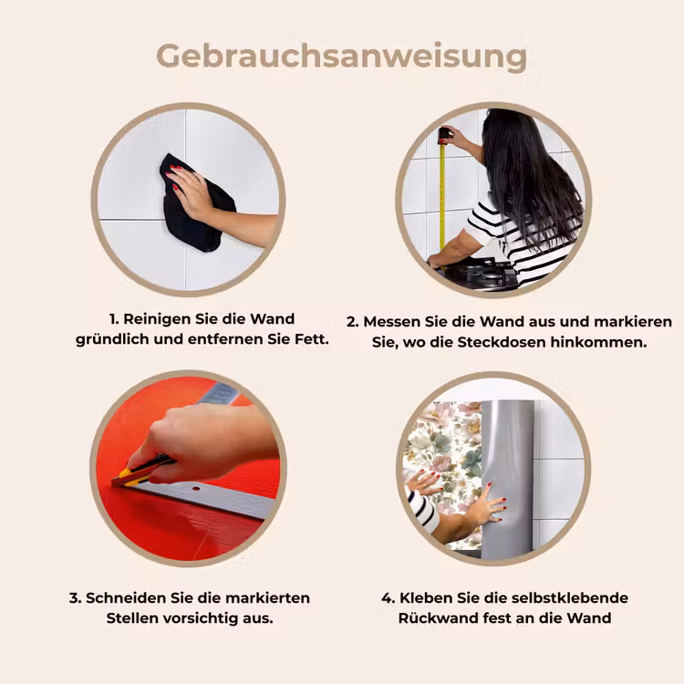 Bloemen - Patroon - Pastel keuken achterwand 2 middel 871 -gebruiksaanwijzing_DE