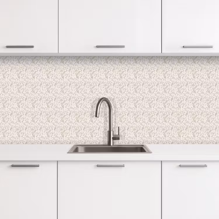 Bloemen - Patroon - Taupe keuken achterwand 2 middel 871 -3d