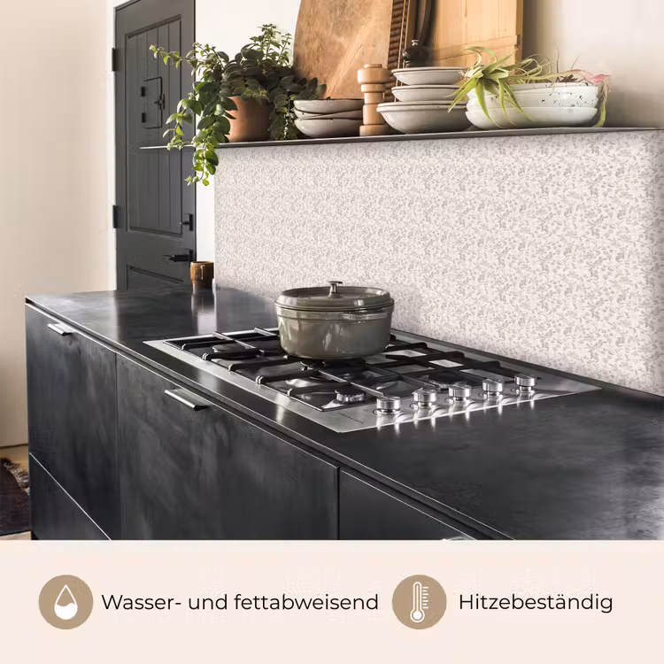Bloemen - Patroon - Taupe keuken achterwand 2 middel 871 -usp_DE