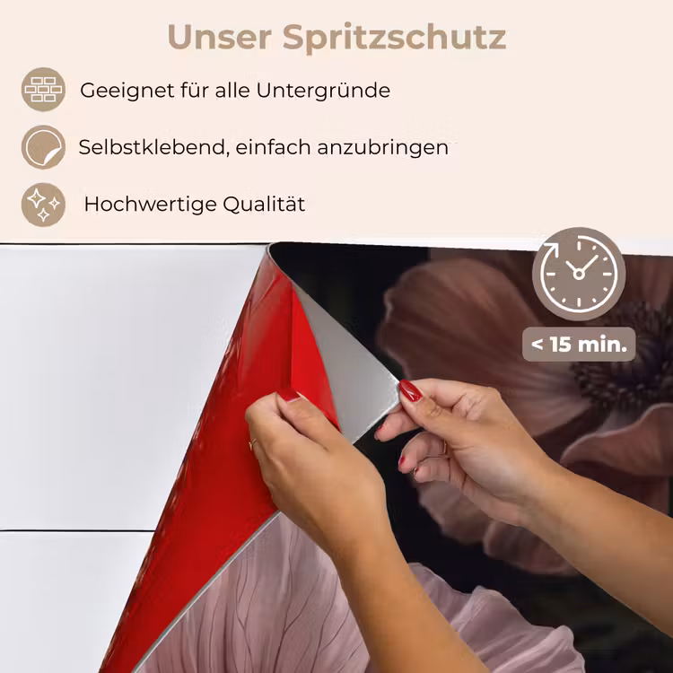 Bloemen - Natuur - Roze - Donker - Modern keuken achterwand spatscherm klein -spatscherm_DE