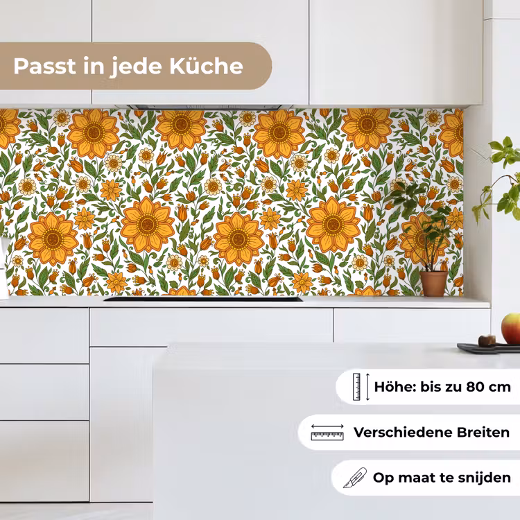 Bloemen - Oranje - Design keuken achterwand 2 middel 871 -sfeer4_DE
