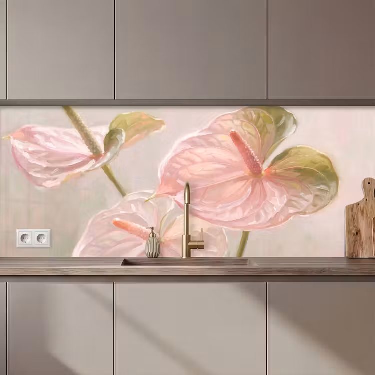 Bloemen - Pastel - Abstract - Natuur - Groen keuken achterwand 2 middel zz_3dshopping