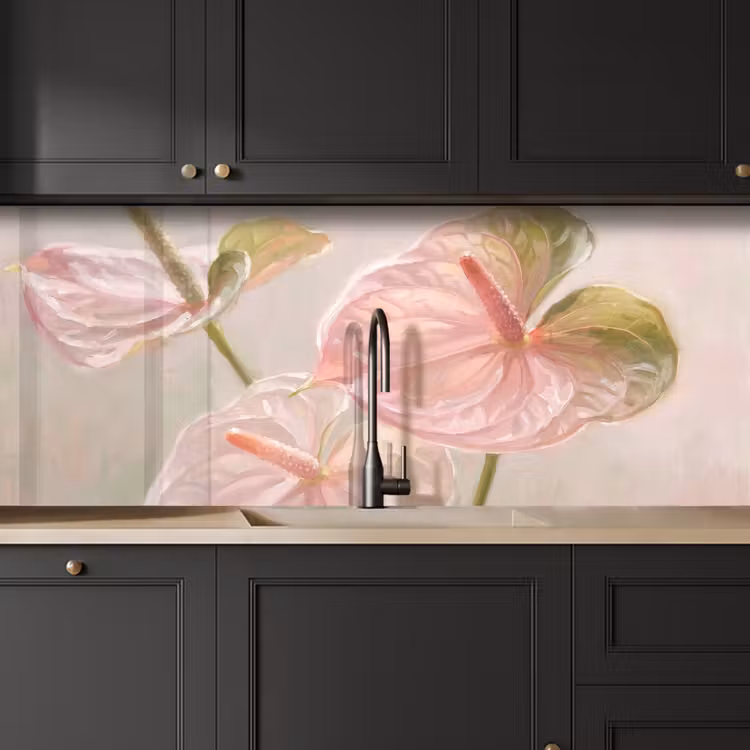 Bloemen - Pastel - Abstract - Natuur - Groen keuken achterwand 2 middel -sfeer1