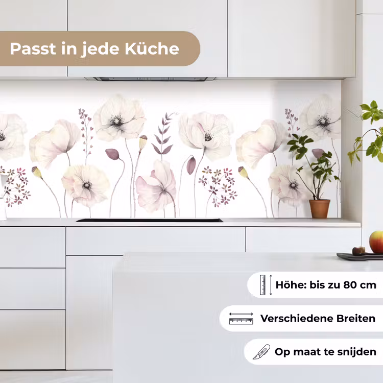 Bloemen - Pastel - Planten - Wit keuken achterwand 2 middel -sfeer4_DE
