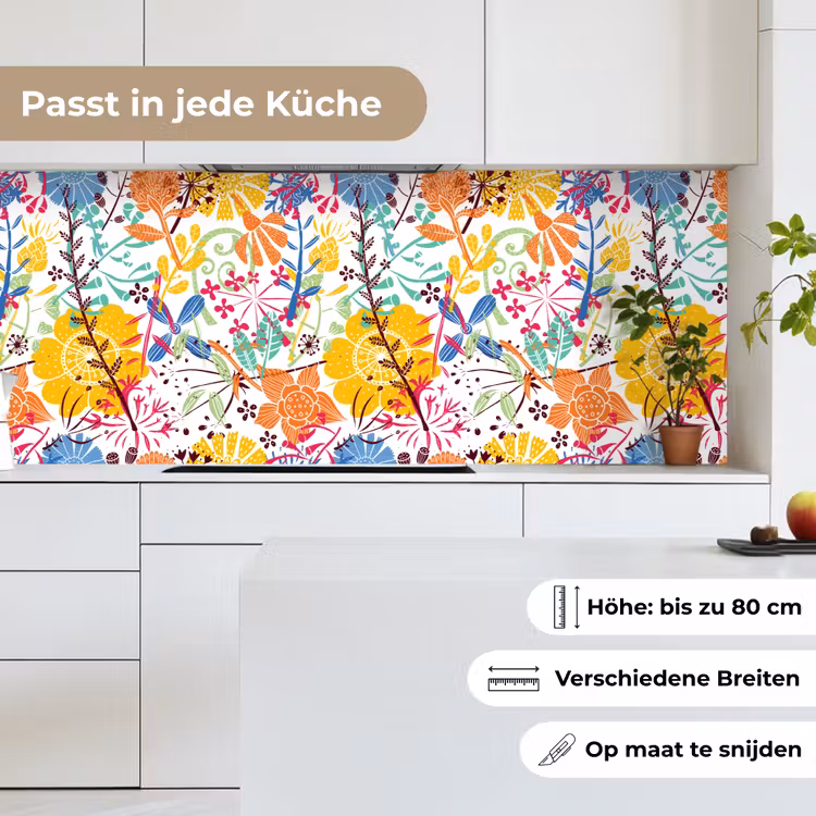 Bloemen - Planten - Regenboog - Patronen keuken achterwand 2 middel 871 -sfeer4_DE