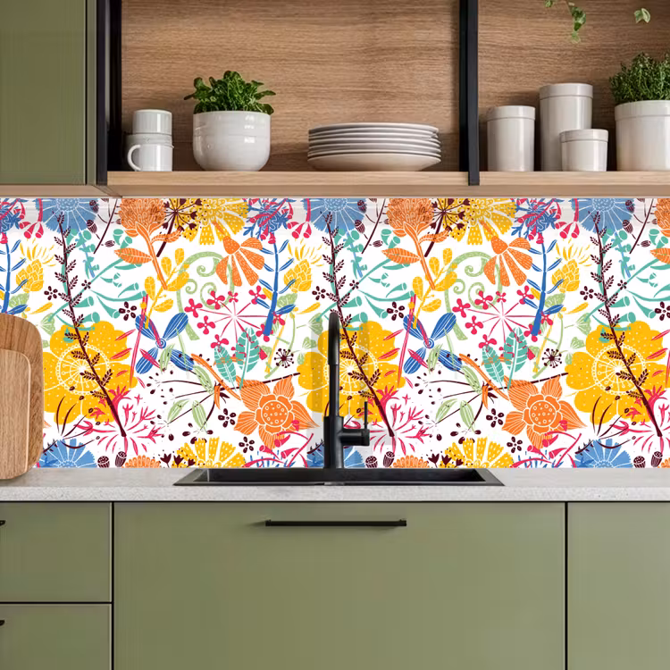 Bloemen - Planten - Regenboog - Patronen keuken achterwand 2 middel 871 -sfeer3