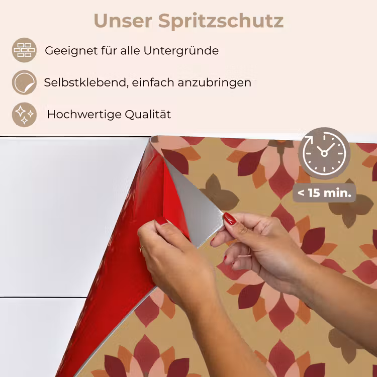 Bloemen - Retro - Groen keuken achterwand spatscherm klein 900 -spatscherm_DE