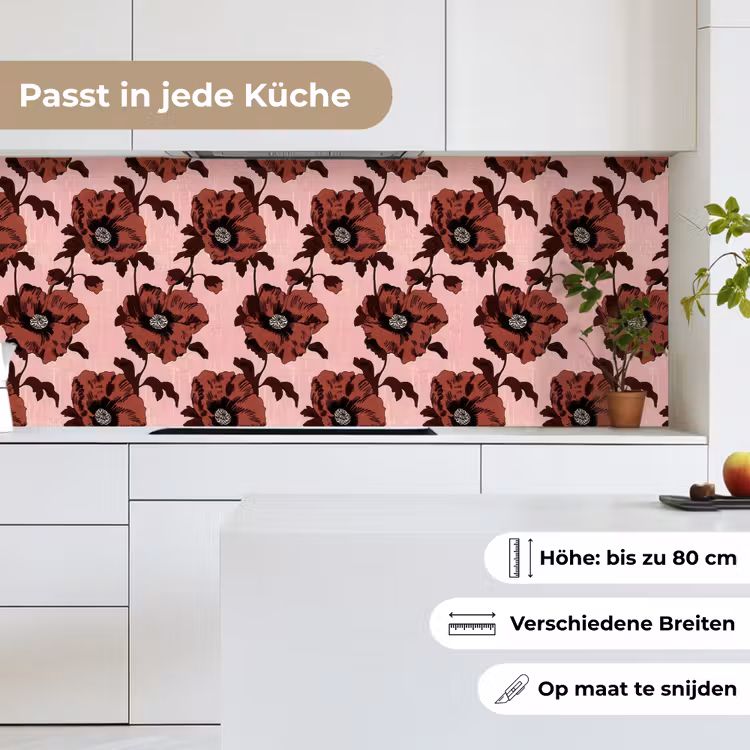Bloemen - Retro - Rood keuken achterwand 2 middel 871 -sfeer4_DE