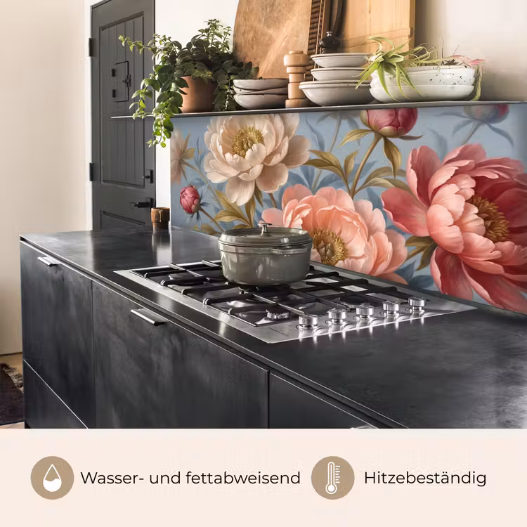 Bloemen - Roze - Beige - Modern - Natuur keuken achterwand 2 middel -usp_DE
