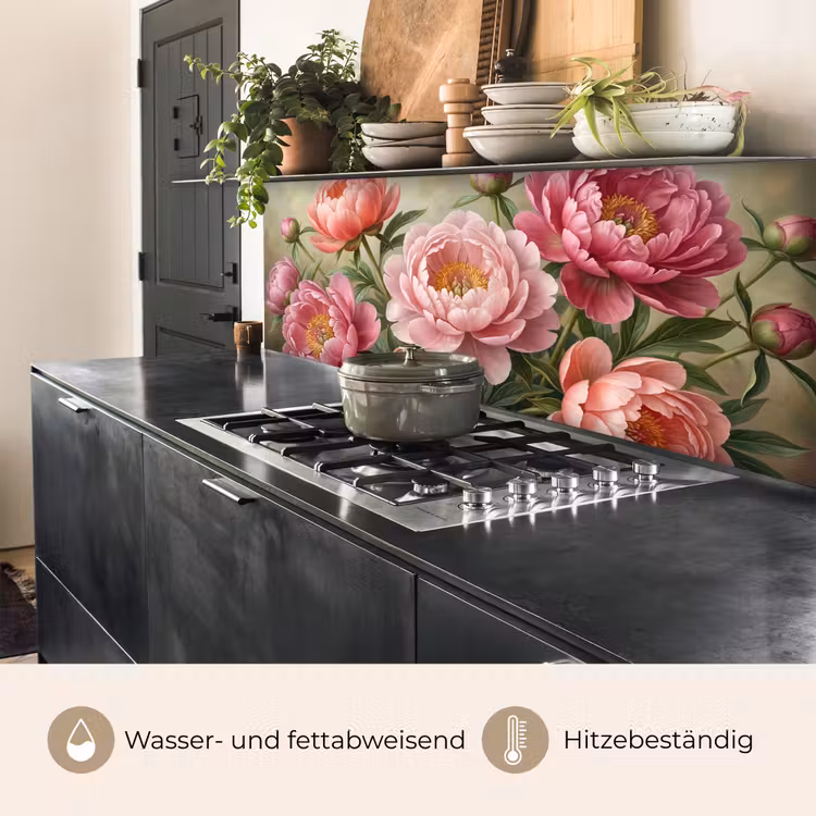 Bloemen - Roze - Klassiek - Gedetailleerd - Natuur keuken achterwand 2 middel -usp_DE