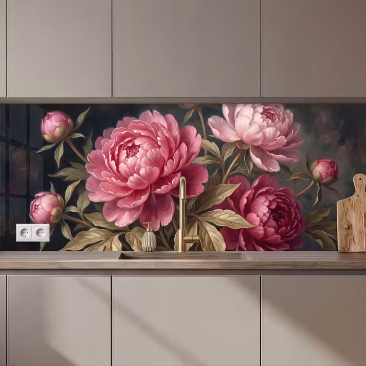 Bloemen - Roze - Klassiek - Natuur keuken achterwand 2 middel zz_3dshopping
