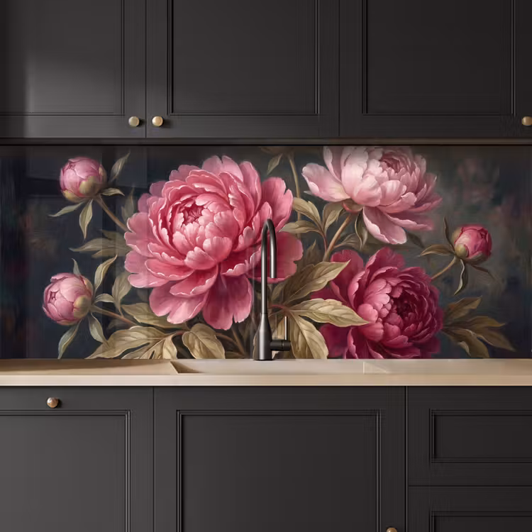 Bloemen - Roze - Klassiek - Natuur keuken achterwand 2 middel -sfeer1