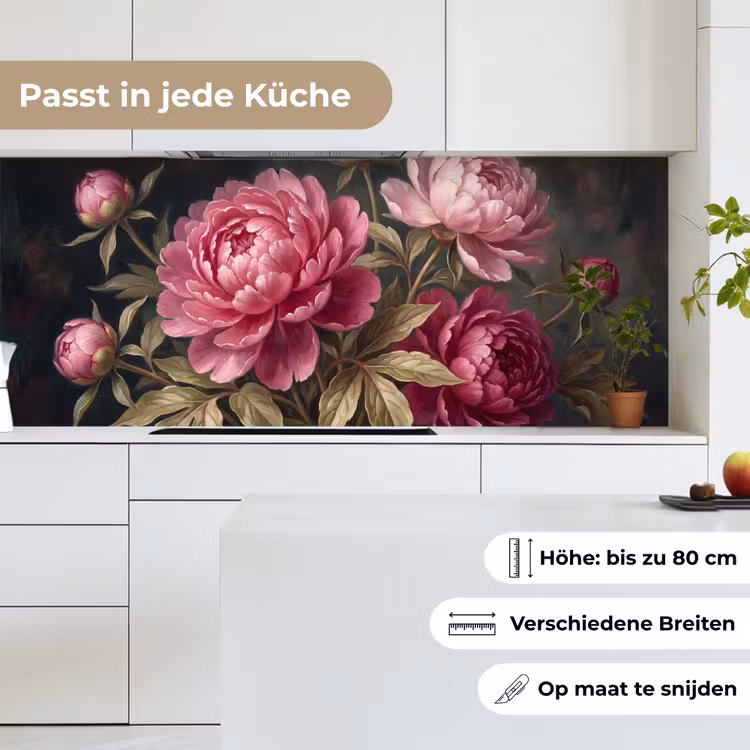 Bloemen - Roze - Klassiek - Natuur keuken achterwand 2 middel -sfeer4_DE