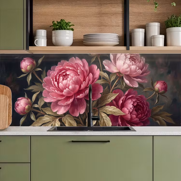 Bloemen - Roze - Klassiek - Natuur keuken achterwand 2 middel -sfeer3