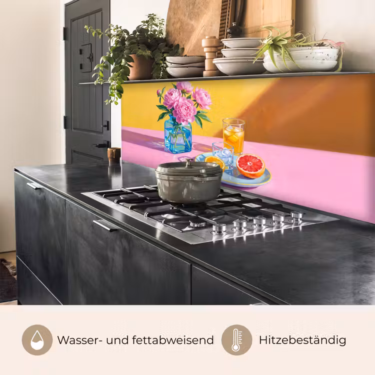 Küchenrückwand - Blumen – Rosa – Modern - Bloemen - Roze - Modern keuken achterwand 2 middel