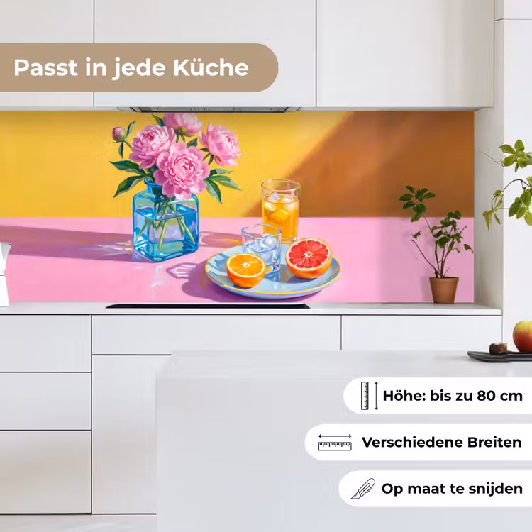 Küchenrückwand - Blumen – Rosa – Modern - Bloemen - Roze - Modern keuken achterwand 2 middel