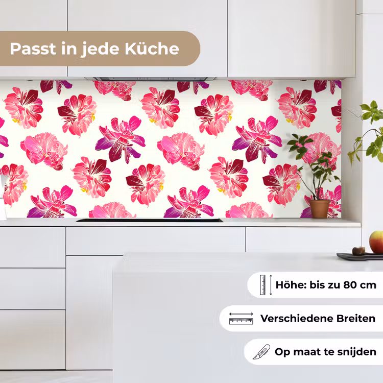 Bloemen - Roze - Patroon keuken achterwand 2 middel 871 -sfeer4_DE