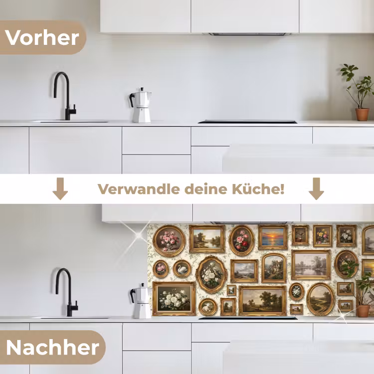 Bloemen - Roze - Stilleven - Klassiek keuken achterwand 2 middel -voor-na_DE