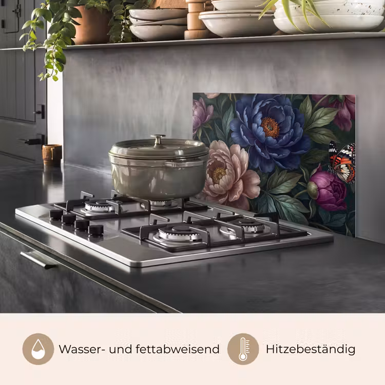 Bloemen - Vlinder - Natuur - Modern - Paars keuken achterwand spatscherm klein -usp_DE