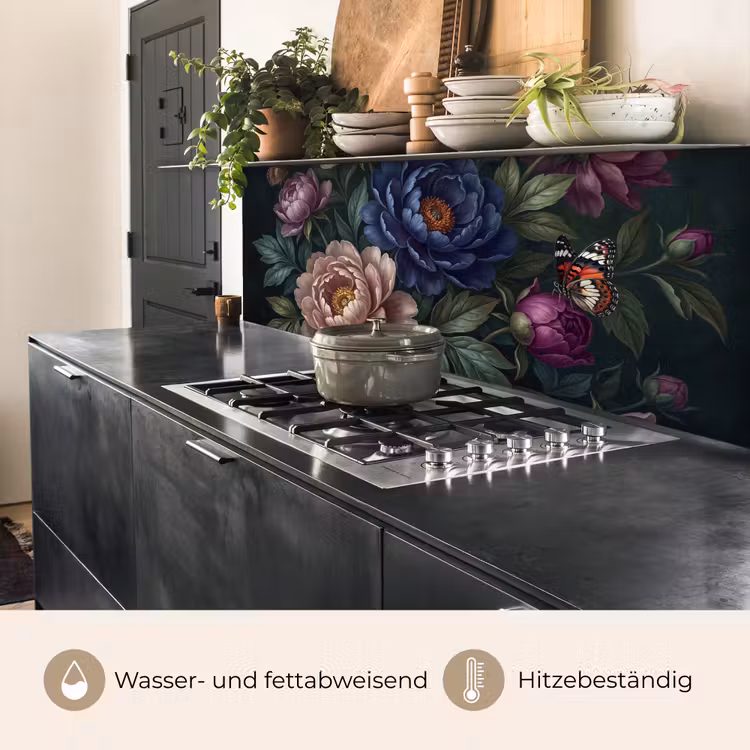 Bloemen - Vlinder - Natuur - Modern - Paars keuken achterwand 2 middel -usp_DE