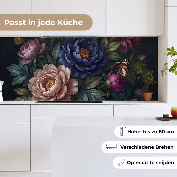 Bloemen - Vlinder - Natuur - Modern - Paars keuken achterwand 2 middel -sfeer4_DE