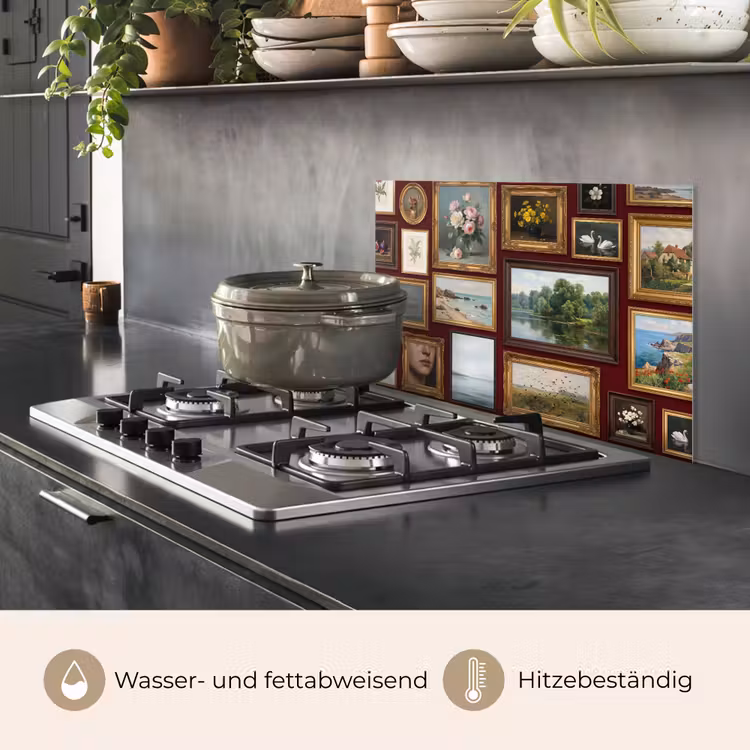 Bloemen - Vaas - Klassiek - Kunst - Rood keuken achterwand spatscherm klein -usp_DE