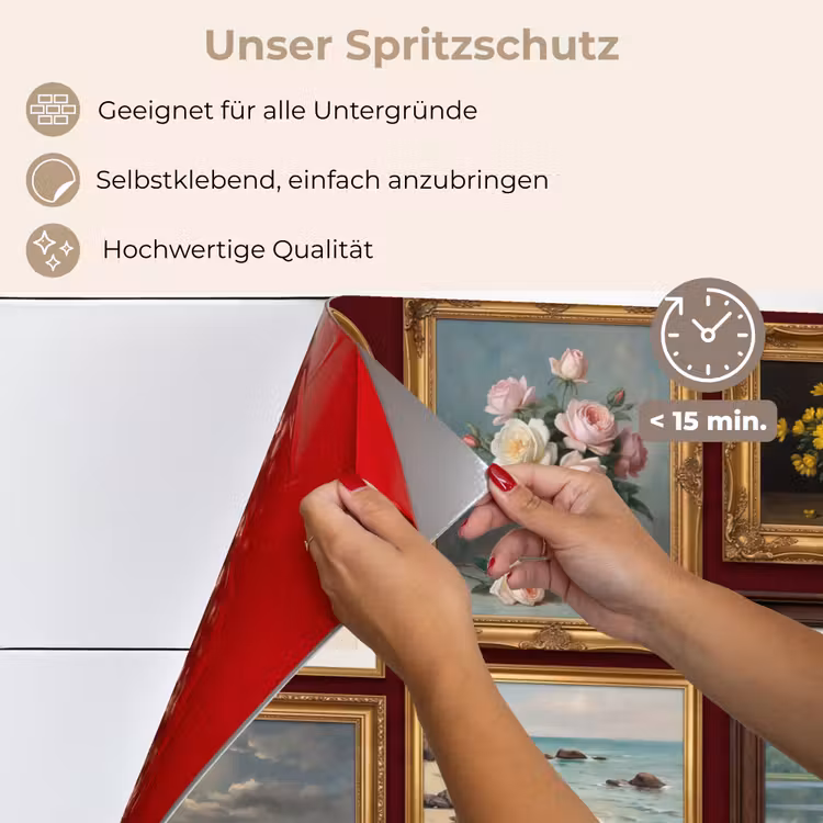 Bloemen - Vaas - Klassiek - Kunst - Rood keuken achterwand spatscherm klein -spatscherm_DE