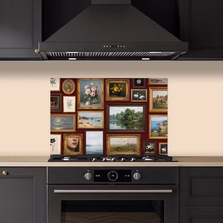 Bloemen - Vaas - Klassiek - Kunst - Rood keuken achterwand spatscherm klein -sfeer1