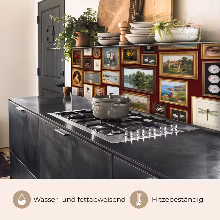 Bloemen - Vaas - Klassiek - Kunst - Rood keuken achterwand 2 middel -usp_DE