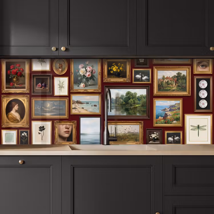 Bloemen - Vaas - Klassiek - Kunst - Rood keuken achterwand 2 middel -sfeer1