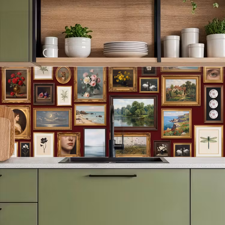 Bloemen - Vaas - Klassiek - Kunst - Rood keuken achterwand 2 middel -sfeer3