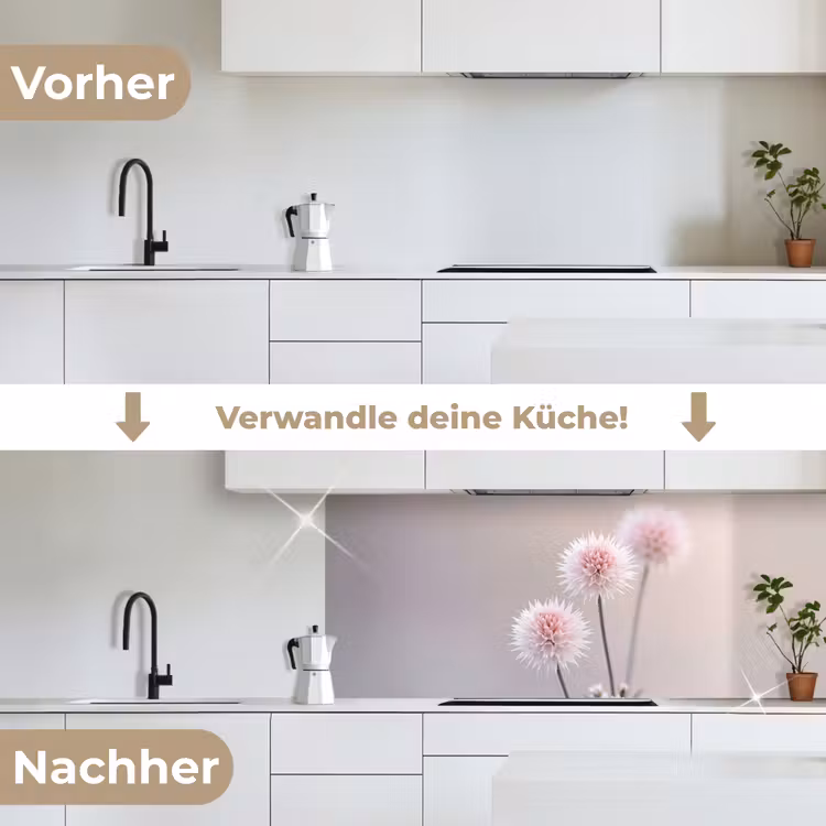 Bloemen - Bollen - Roze keuken achterwand 2 middel -voor-na_DE