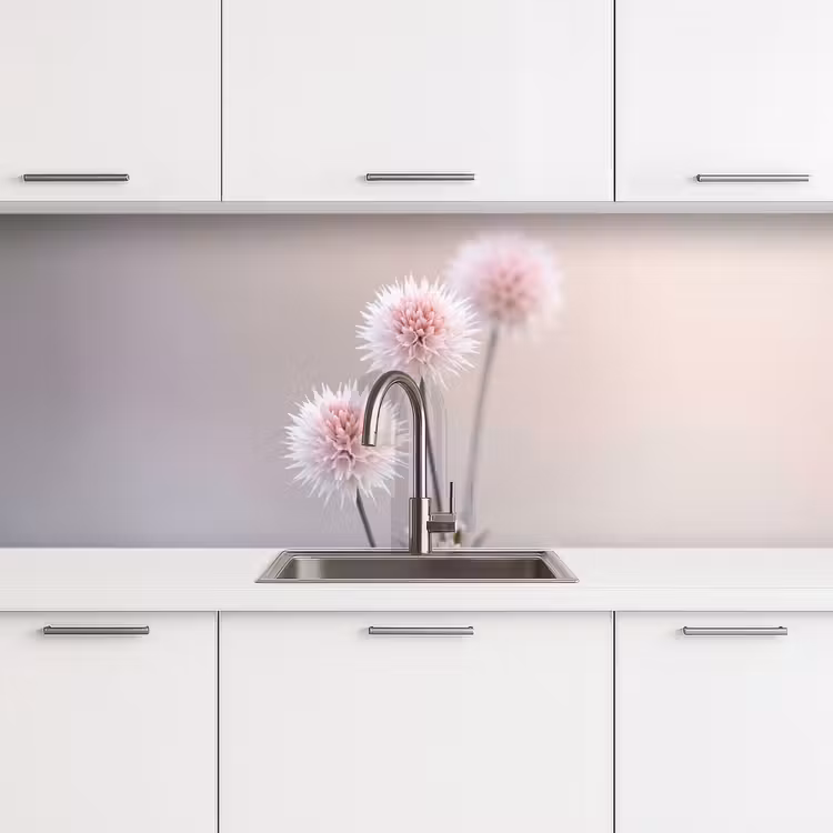Bloemen - Bollen - Roze keuken achterwand 2 middel -3d