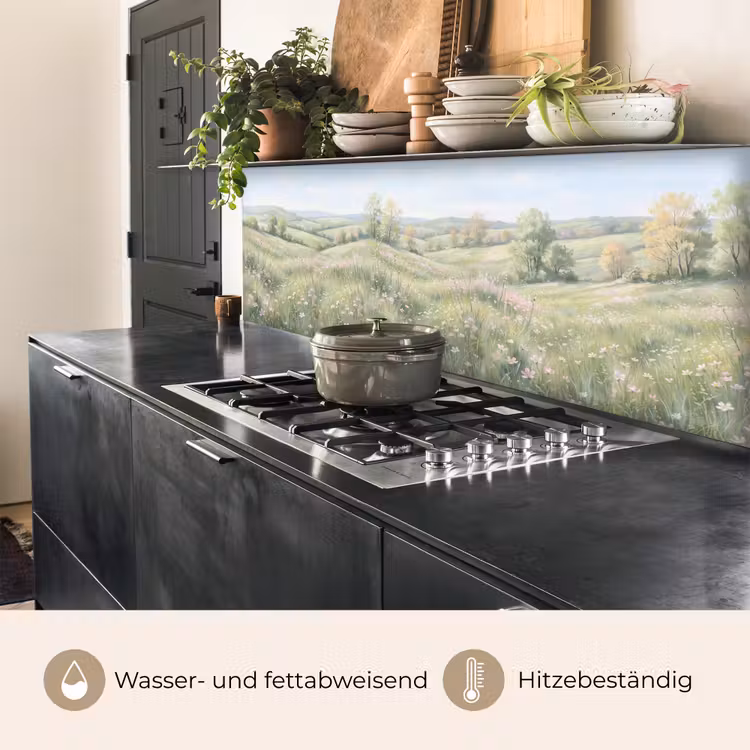 Bloemen veld - Bloemen - Groen keuken achterwand 2 middel -usp_DE