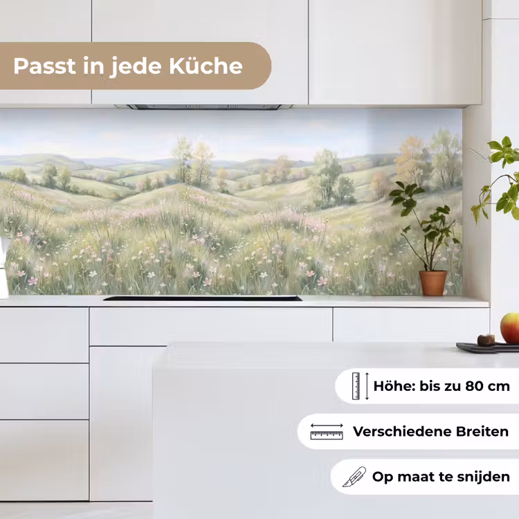 Bloemen veld - Bloemen - Groen keuken achterwand 2 middel -sfeer4_DE