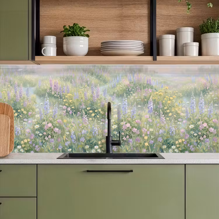 Bloemenveld - Heuvels - Kleurrijk keuken achterwand 2 middel -sfeer3